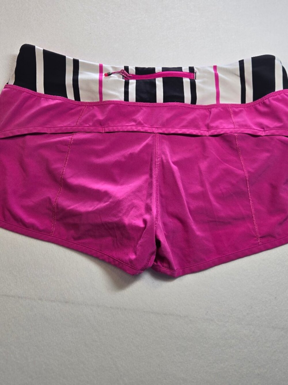 Lululemon Women's Running Shorts Pink Striped Waistband